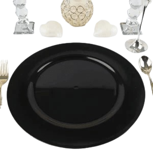 Black charger plate
