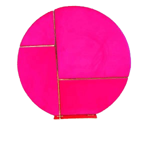 Full Moon velvet round back drop.. Fushia
